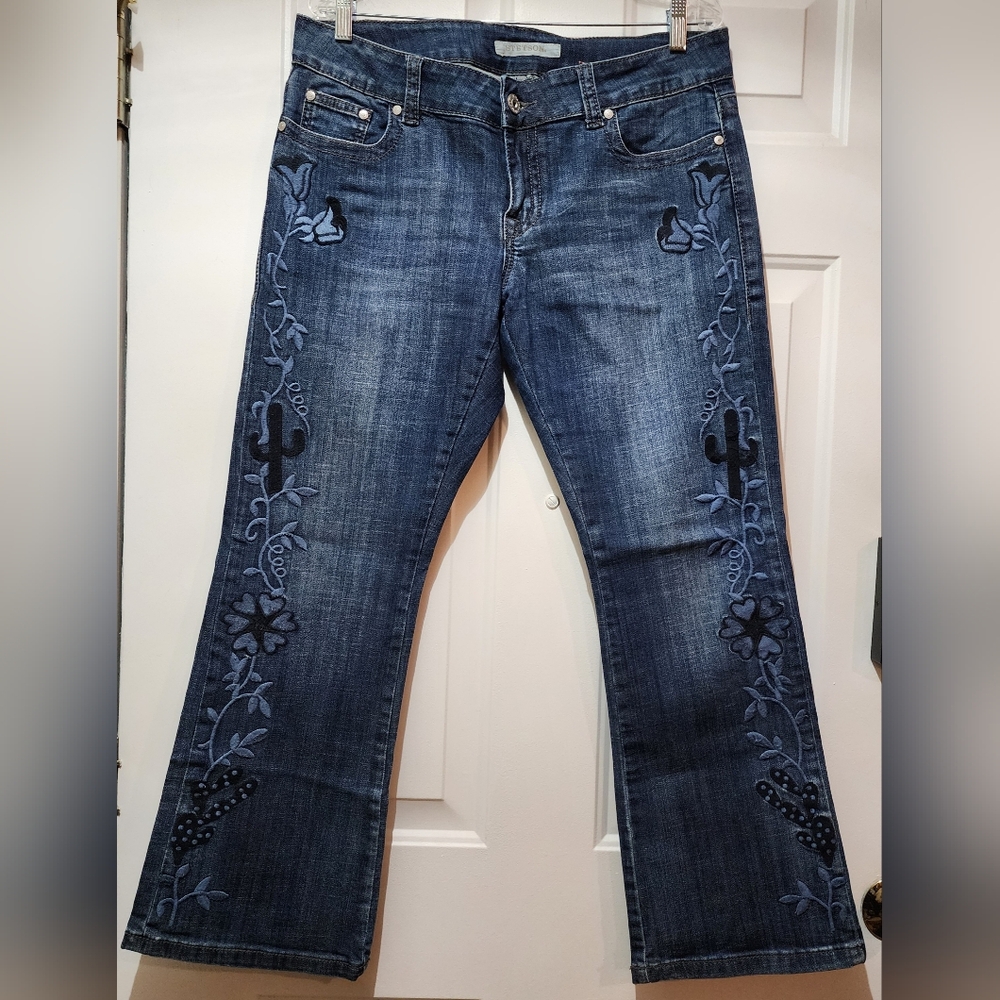 Stetson Women's Denim Blue Jeans - Size 14 Short Boot Cut